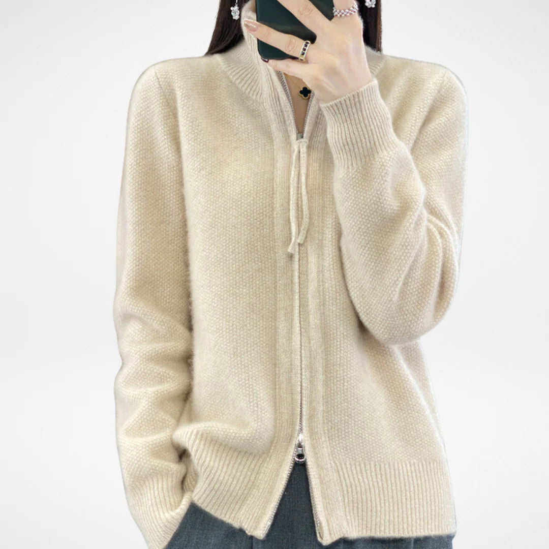 Elise | Cashmere-Cardigan mit Reissverschluss