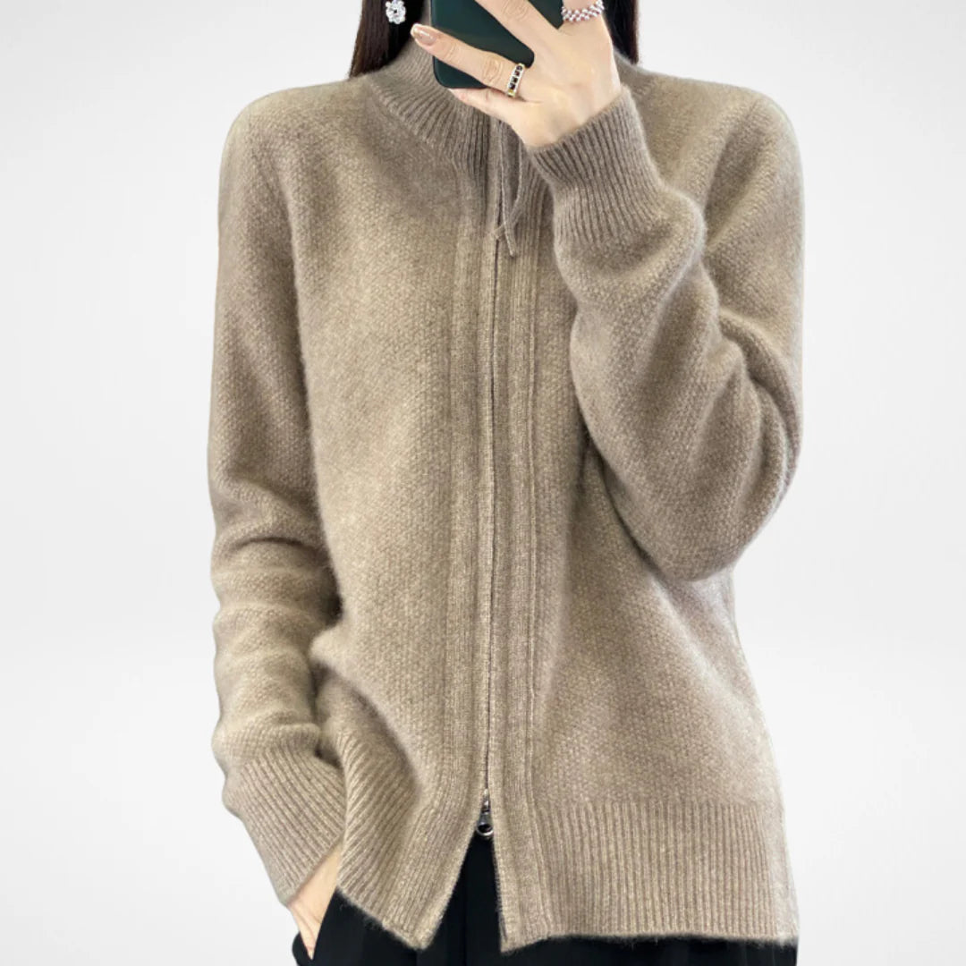 Elise | Cashmere-Cardigan mit Reissverschluss