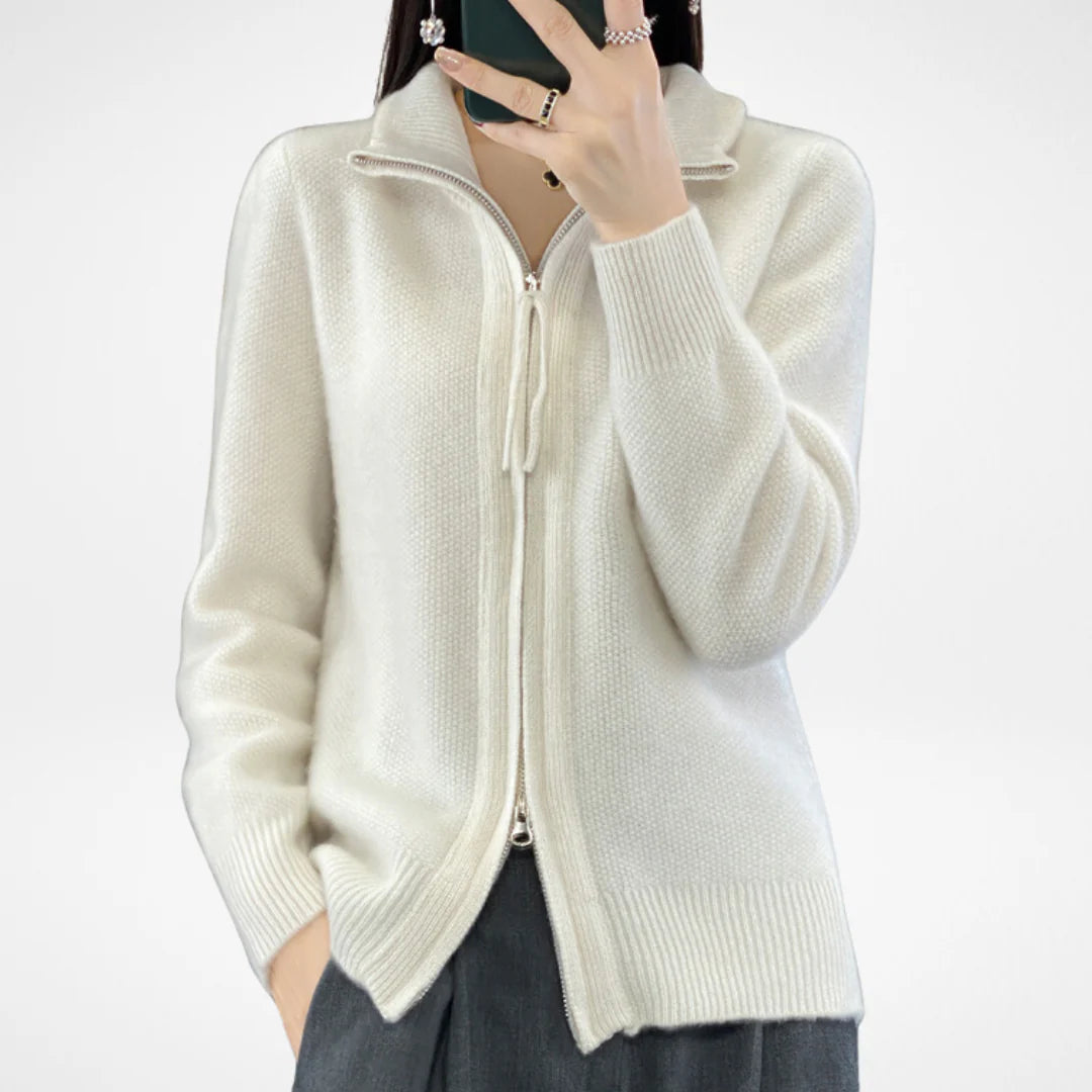 Elise | Cashmere-Cardigan mit Reissverschluss