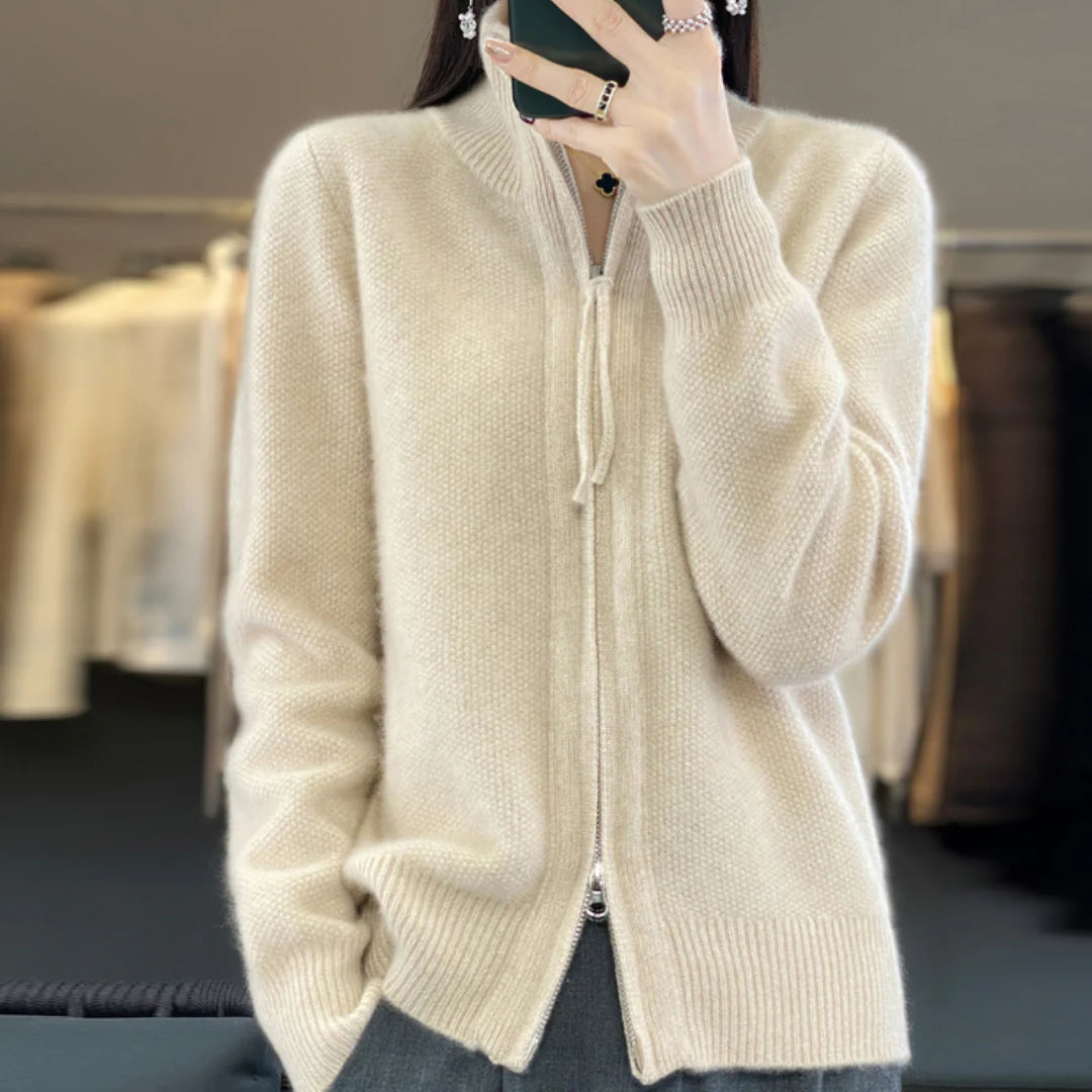 Elise | Cashmere-Cardigan mit Reissverschluss