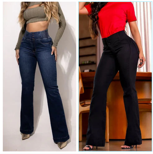 Elise | Ausgestellte High-Waist-Jeans aus Stretch