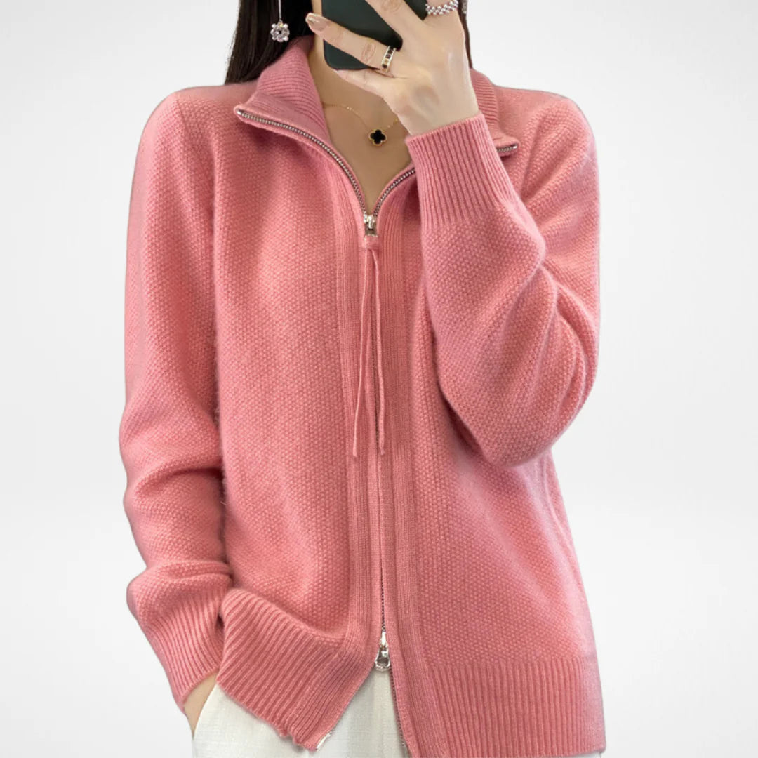 Elise | Cashmere-Cardigan mit Reissverschluss