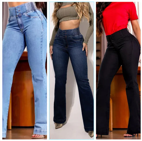 Elise | Ausgestellte High-Waist-Jeans aus Stretch