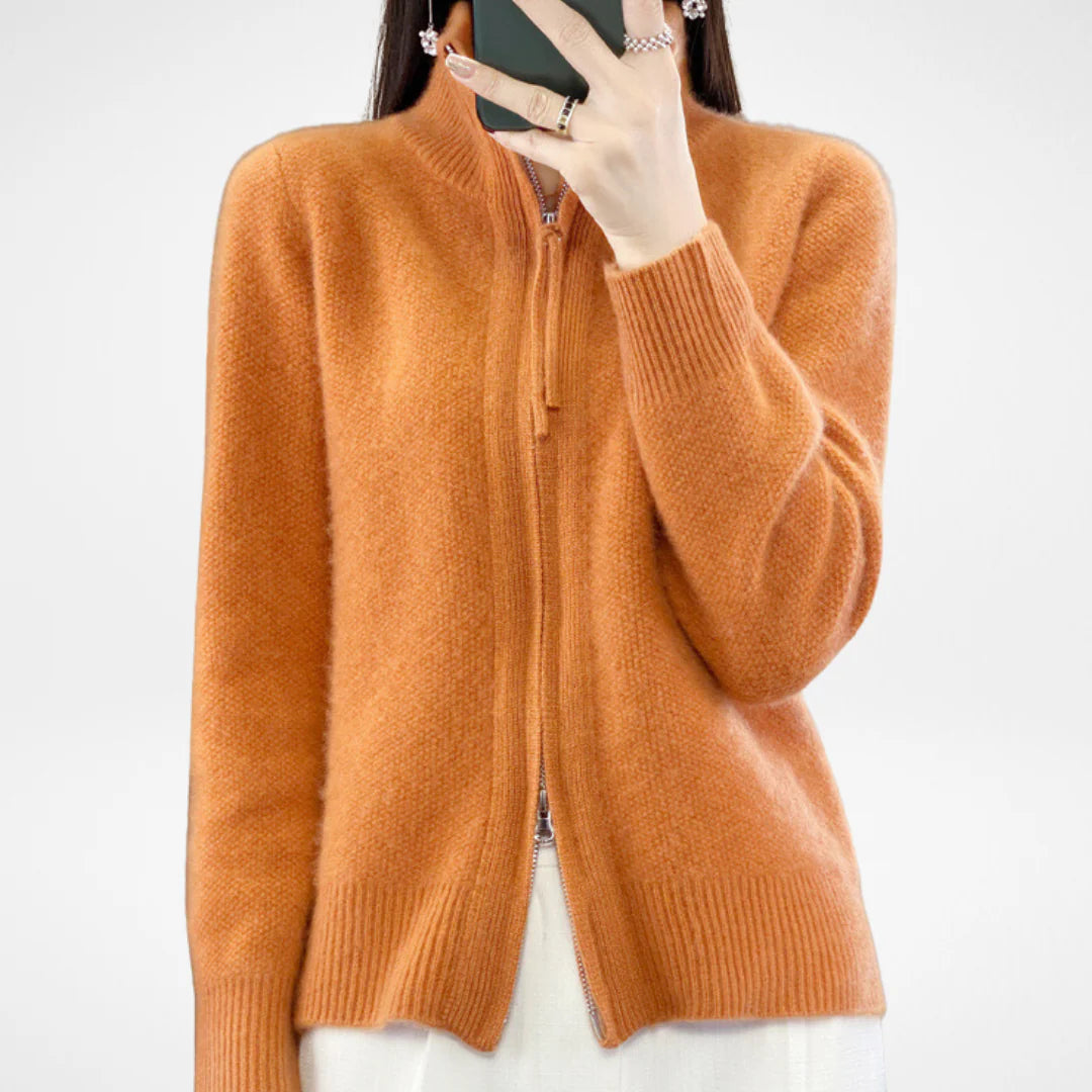 Elise | Cashmere-Cardigan mit Reissverschluss