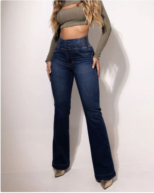 Elise | Ausgestellte High-Waist-Jeans aus Stretch