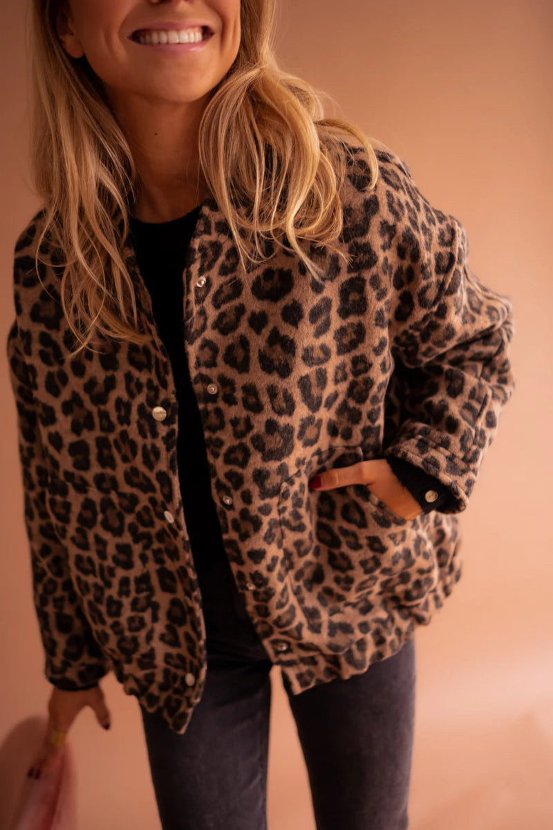 Fiorenza | D'Leopard-Bomberjacke