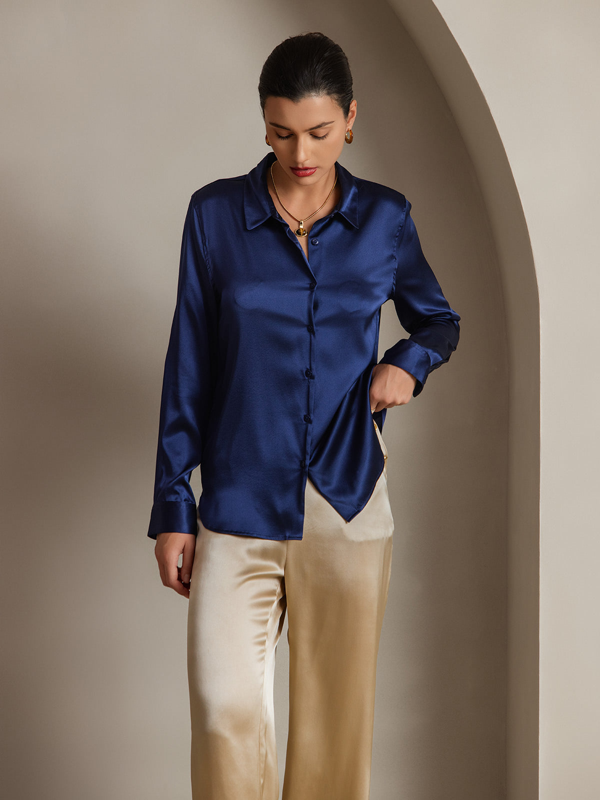 Style ™ | Solid Color Basic Lapel Shirt