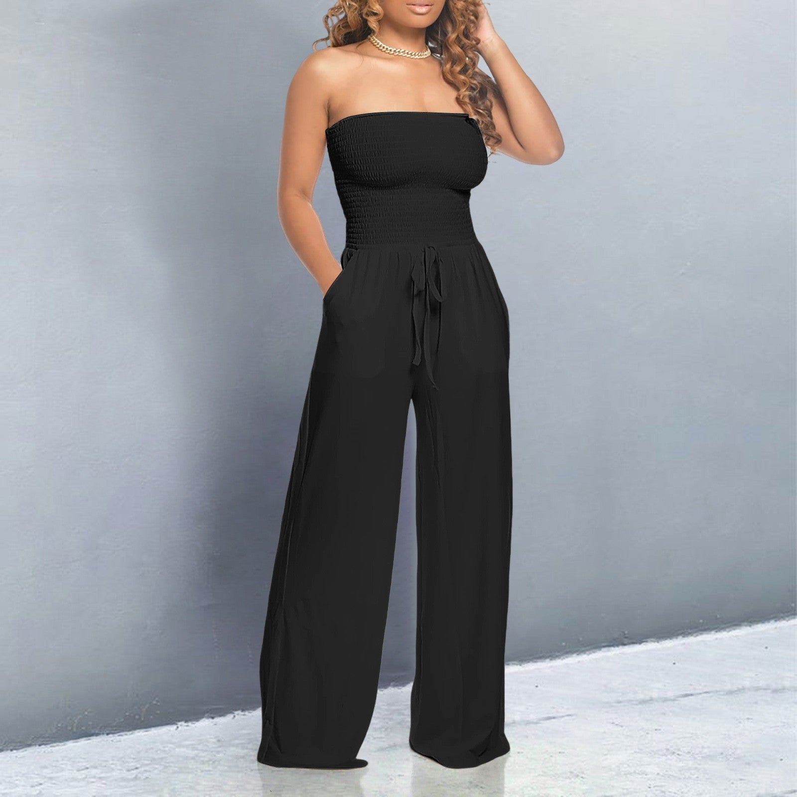 Trendy Off-Shoulder Jumpsuit